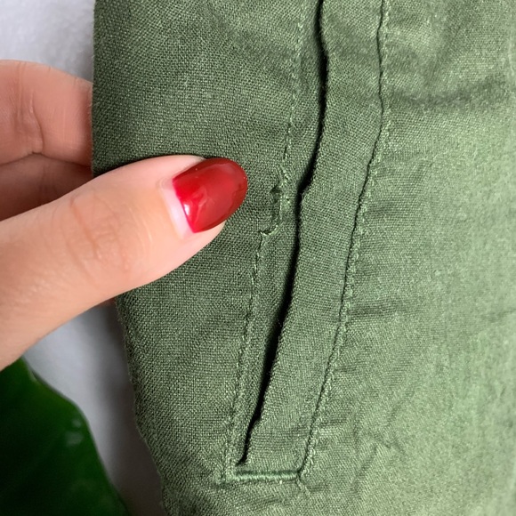 Lou and Grey Green Linen Blend Pants - Picture 2 of 5